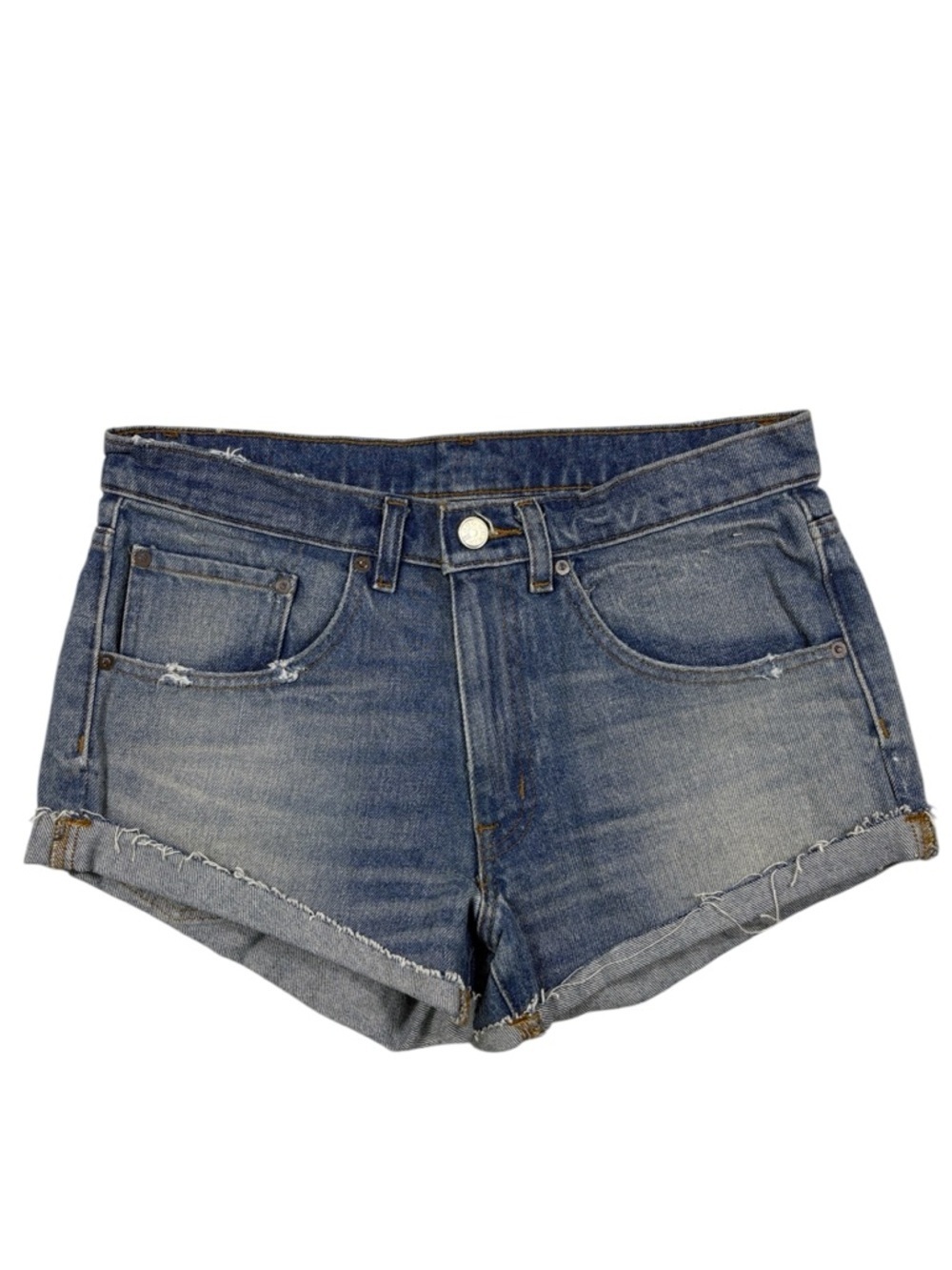 BDG Boyfriend Cuffed-Hem Dylan Denim Low Rise Shorts